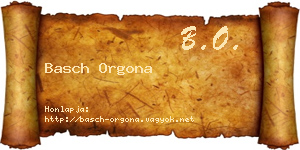 Basch Orgona névjegykártya